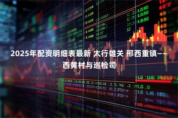 2025年配资明细表最新 太行雄关 邢西重镇——西黄村与巡检司